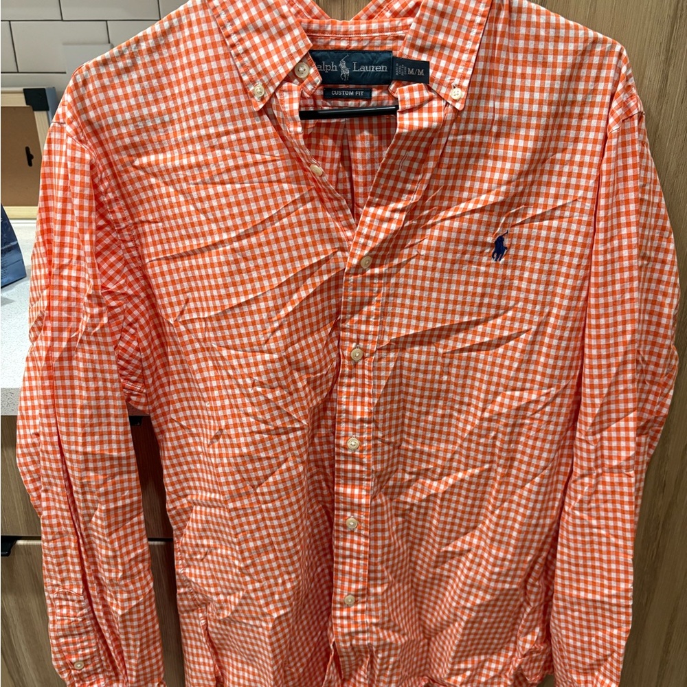 Ralph Lauren Men's Orange Gingham Shirt
